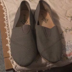Gray slip on shoes